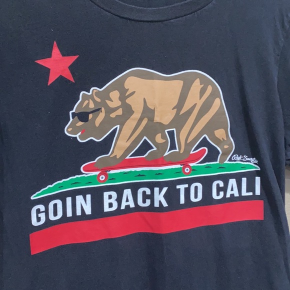 Riot Society T shirt 100% cotton ~goin back to Cali~ bear black size M jr - Picture 2 of 3